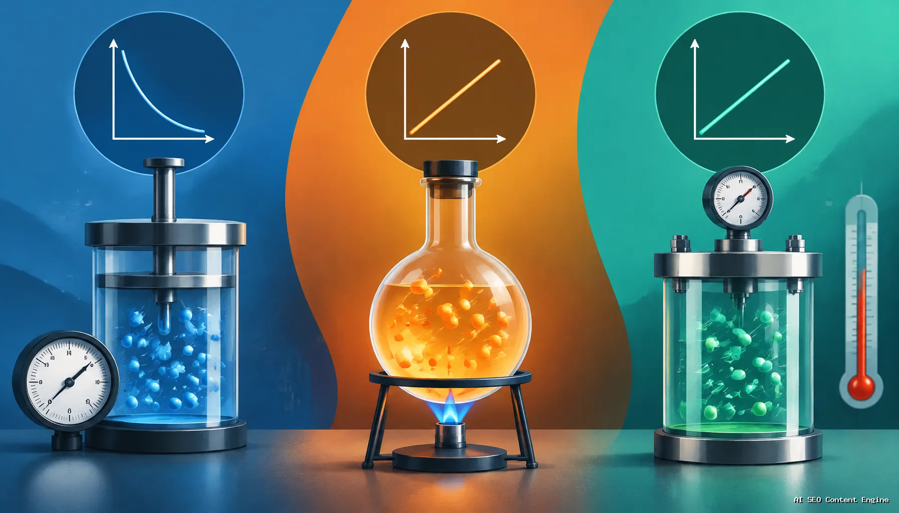 Boyle's, Charles's and Gay-Lussac's Gas Laws — Formulas and Examples