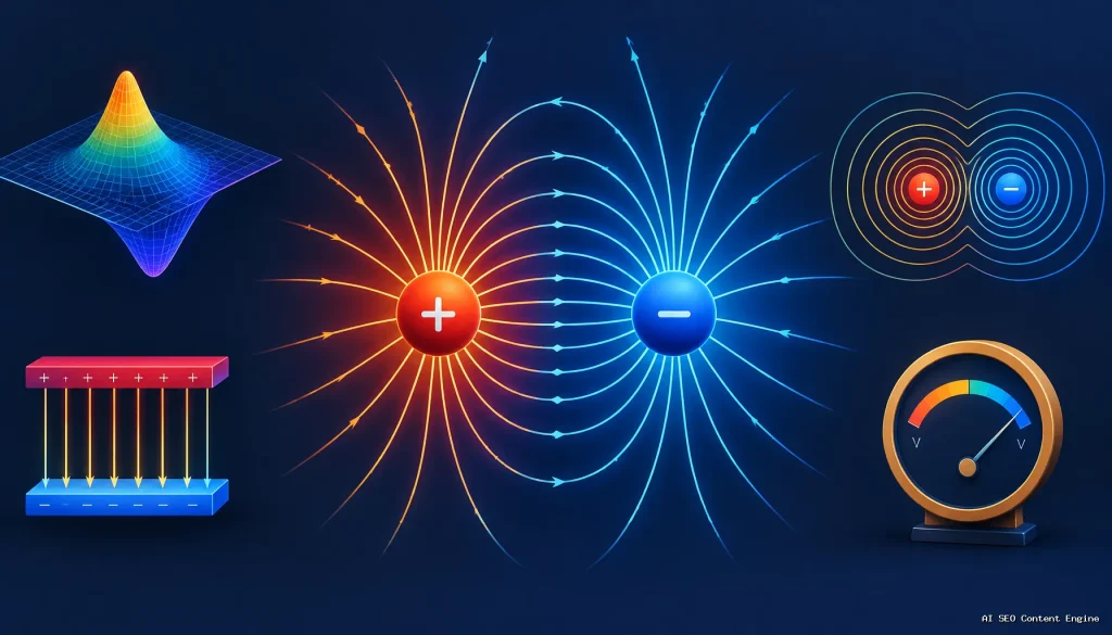Electric Field and Potential — Formulas and Worked Examples